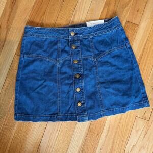 NWT American Eagle Super Hi-Rise A-Line Jean Skirt Size 10 NWT